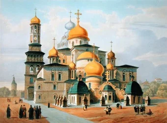 Novy Ierusalem nær Moskva, trykt af Louis-Pierre-Alphonse Bichebois (1801-50), 1830
